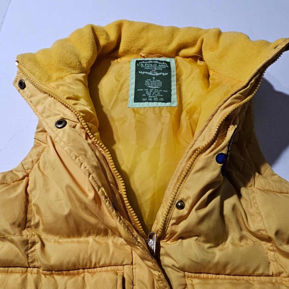 US Polo Assn Puffer Vest Snap Zip Front High Neck Embroidered Logo Womens Size S - Picture 3 of 11